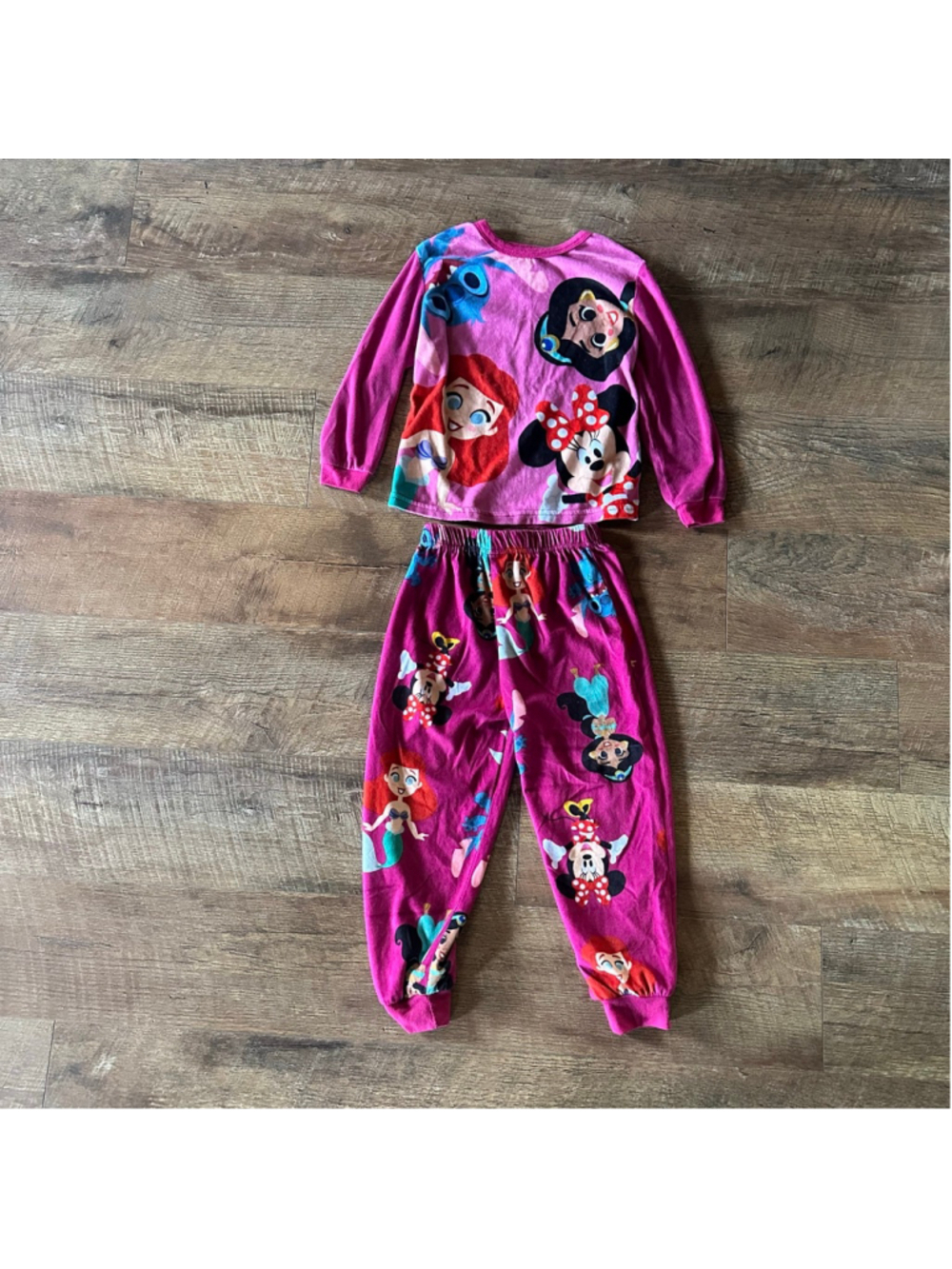 Kids Disney Princess & Friends Pajama Set Pink/Blue Size XS (4/5) Summer